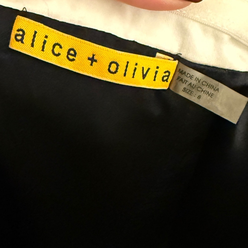 ALICE + OLIVIA Women's Black Strapless Tulle Skirt Mini Dress Size 8 - Picture 3 of 5